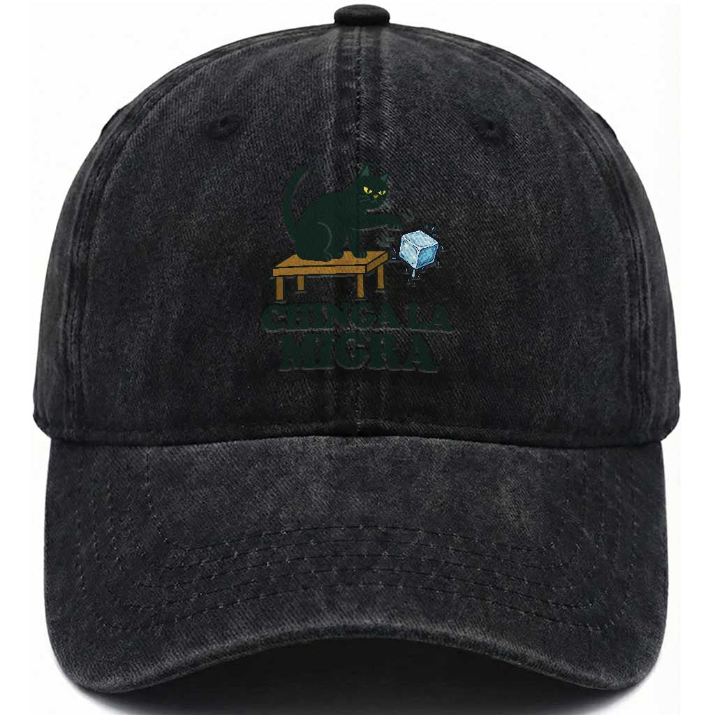 Chinga La Migra Washed Cotton Baseball Cap Funny Immigration Rights Cat Political TS11 Print Your Wear