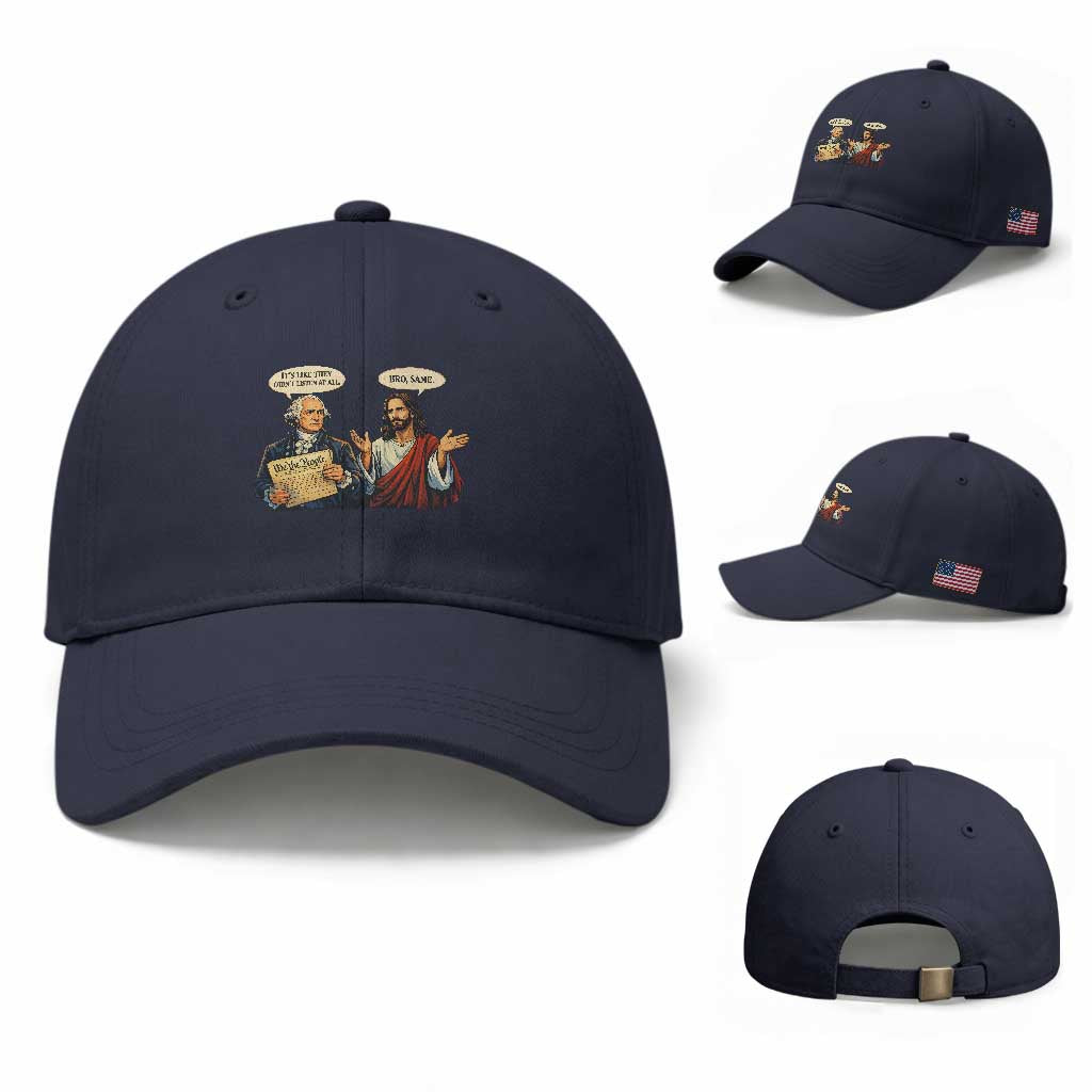 Funny Its Like They Didnt Listen At All Bro Same Meme Baseball Cap TS11 Baseball Cap Universal Fit Navy Print Your Wear