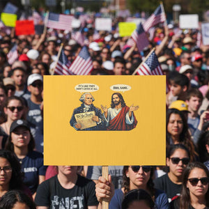 Funny Its Like They Didnt Listen At All Bro Same Meme Protest Sign TS11 Horizontal 18" × 24" Yellow Print Your Wear