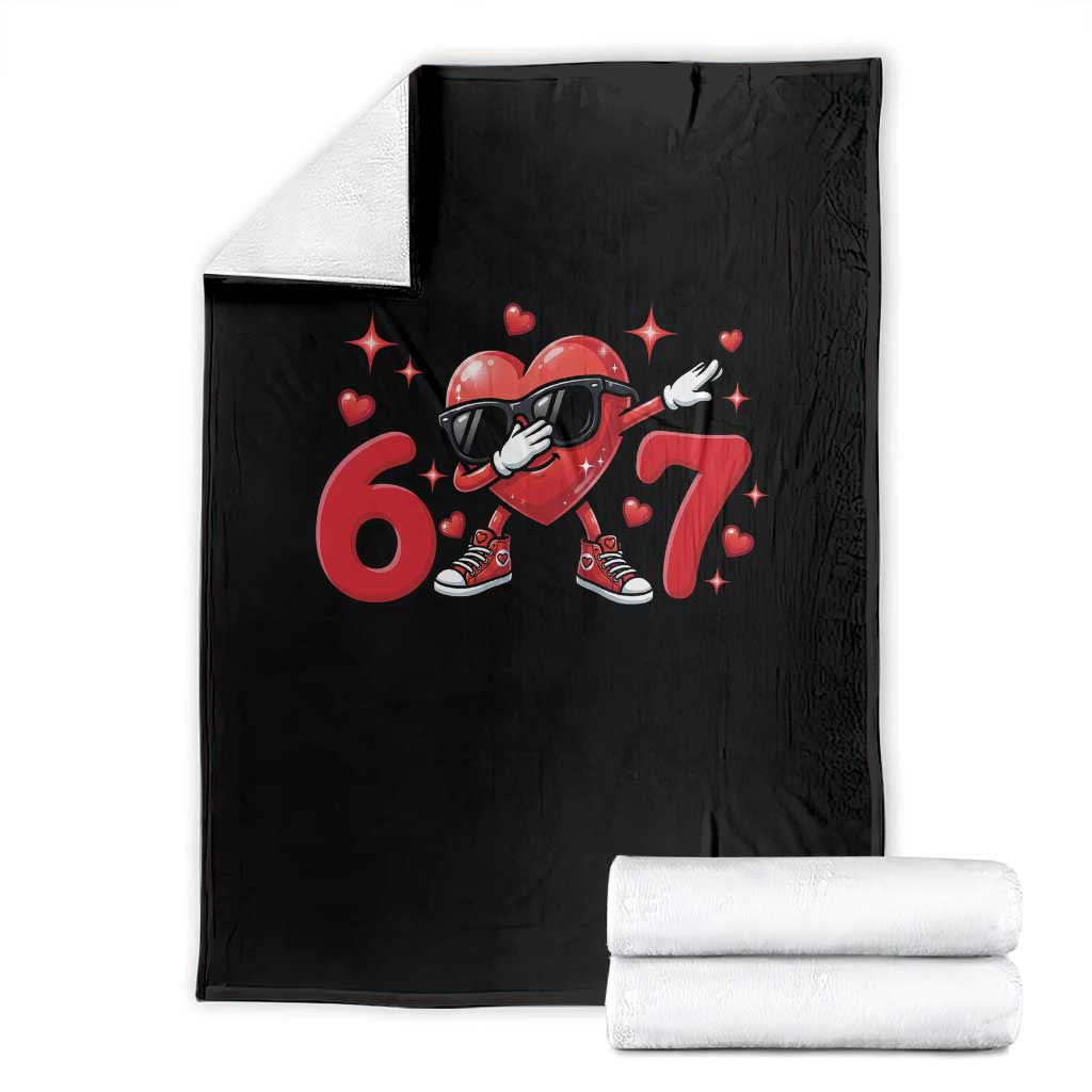 Funny Six Seven 67 Valentines Dabbing Heart Throw Blanket TS11 Black Print Your Wear