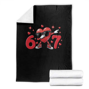 Funny Six Seven 67 Valentines Dabbing Heart Throw Blanket TS11 Black Print Your Wear