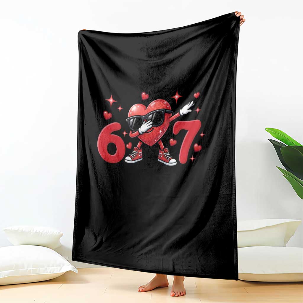 Funny Six Seven 67 Valentines Dabbing Heart Throw Blanket TS11 Print Your Wear