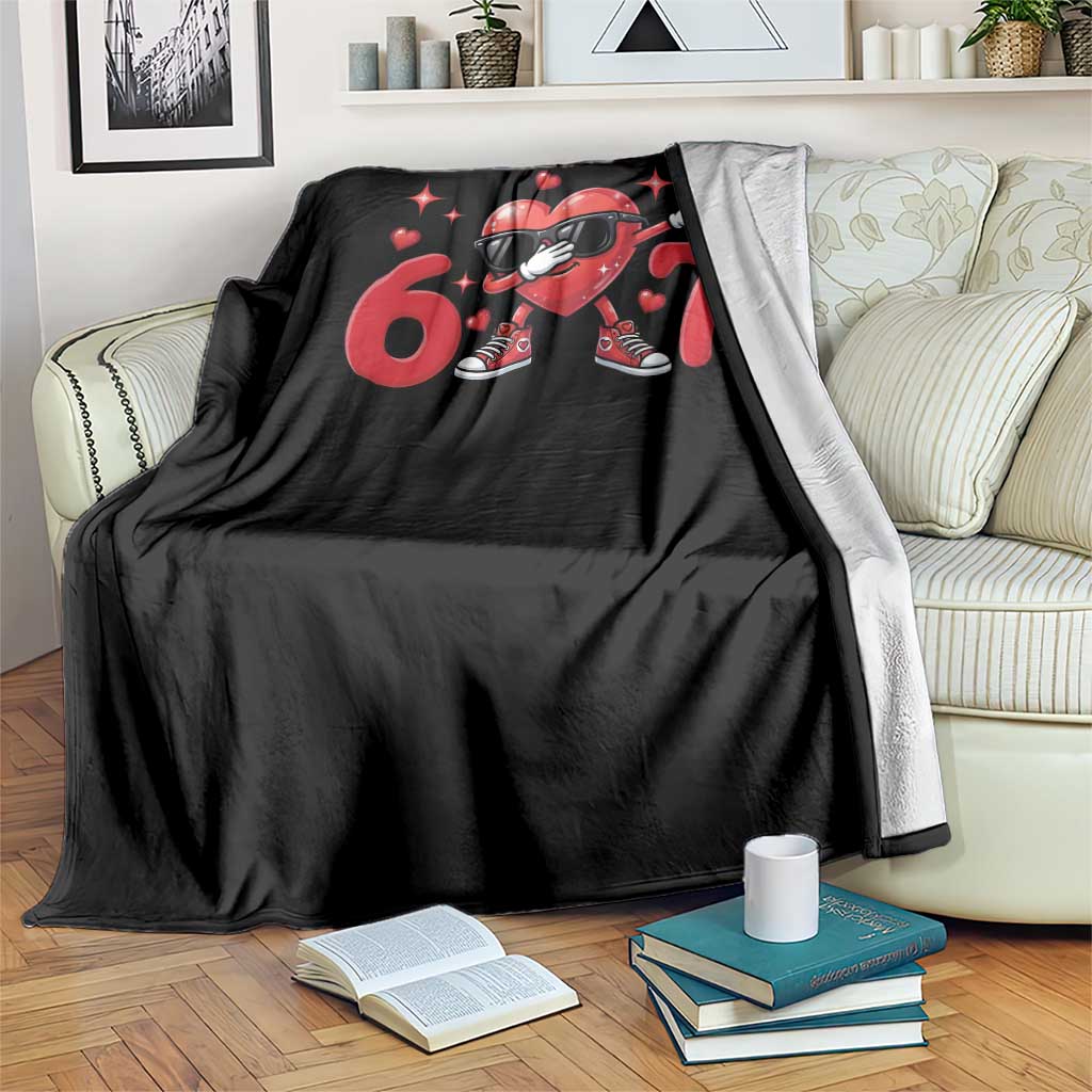 Funny Six Seven 67 Valentines Dabbing Heart Throw Blanket TS11 Print Your Wear