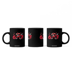Funny Six Seven 67 Valentines Dabbing Heart Coffee Mug TS11 Print Your Wear