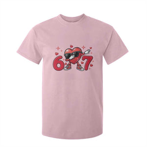 Funny Six Seven 67 Valentines Dabbing Heart T Shirt For Kid TS11 Light Pink Print Your Wear