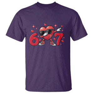 Funny Six Seven 67 Valentines Dabbing Heart T Shirt TS11 Purple Print Your Wear