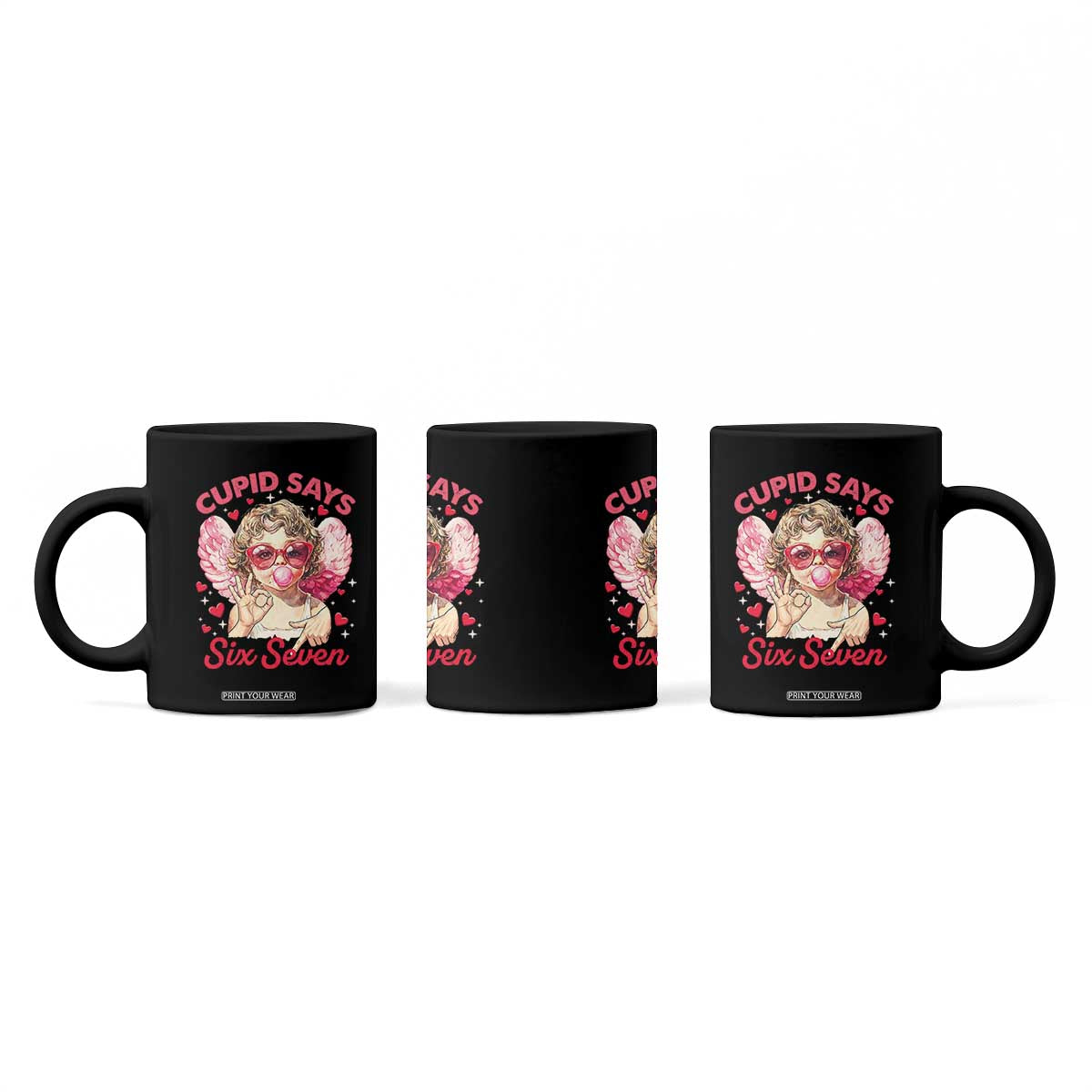 Funny 67 Valentines Day Coffee Mug Cupid Say Six Seven 67 Meme TS11 Print Your Wear