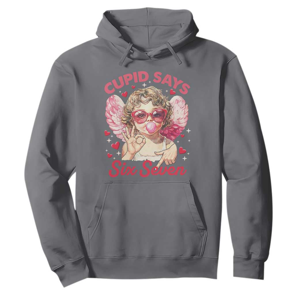 Funny 67 Valentines Day Hoodie Cupid Say Six Seven 67 Meme TS11 Charcoal Print Your Wear