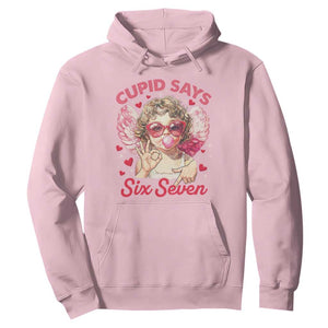 Funny 67 Valentines Day Hoodie Cupid Say Six Seven 67 Meme TS11 Light Pink Print Your Wear