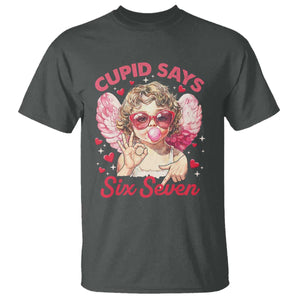 Funny 67 Valentines Day T Shirt Cupid Say Six Seven 67 Meme TS11 Dark Heather Print Your Wear