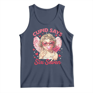 Funny 67 Valentines Day Tank Top Cupid Say Six Seven 67 Meme TS11 Navy Print Your Wear