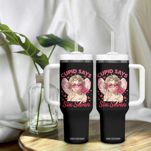 Funny 67 Valentines Day Tumbler With Handle Cupid Say Six Seven 67 Meme TS11 Print Your Wear