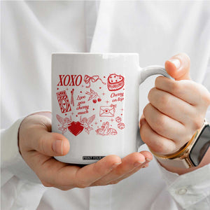 Xoxo Valentines Day Coffee Mug Love You Cherry Much Vintage Coquette TS11 Print Your Wear