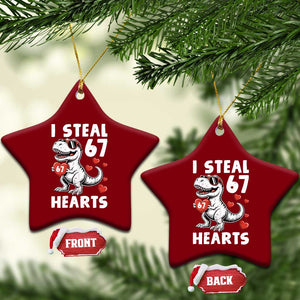 Funny I Steal 67 Hearts Valentines Day Six Seven Meme Ceramic Ornament TS11 Print Your Wear