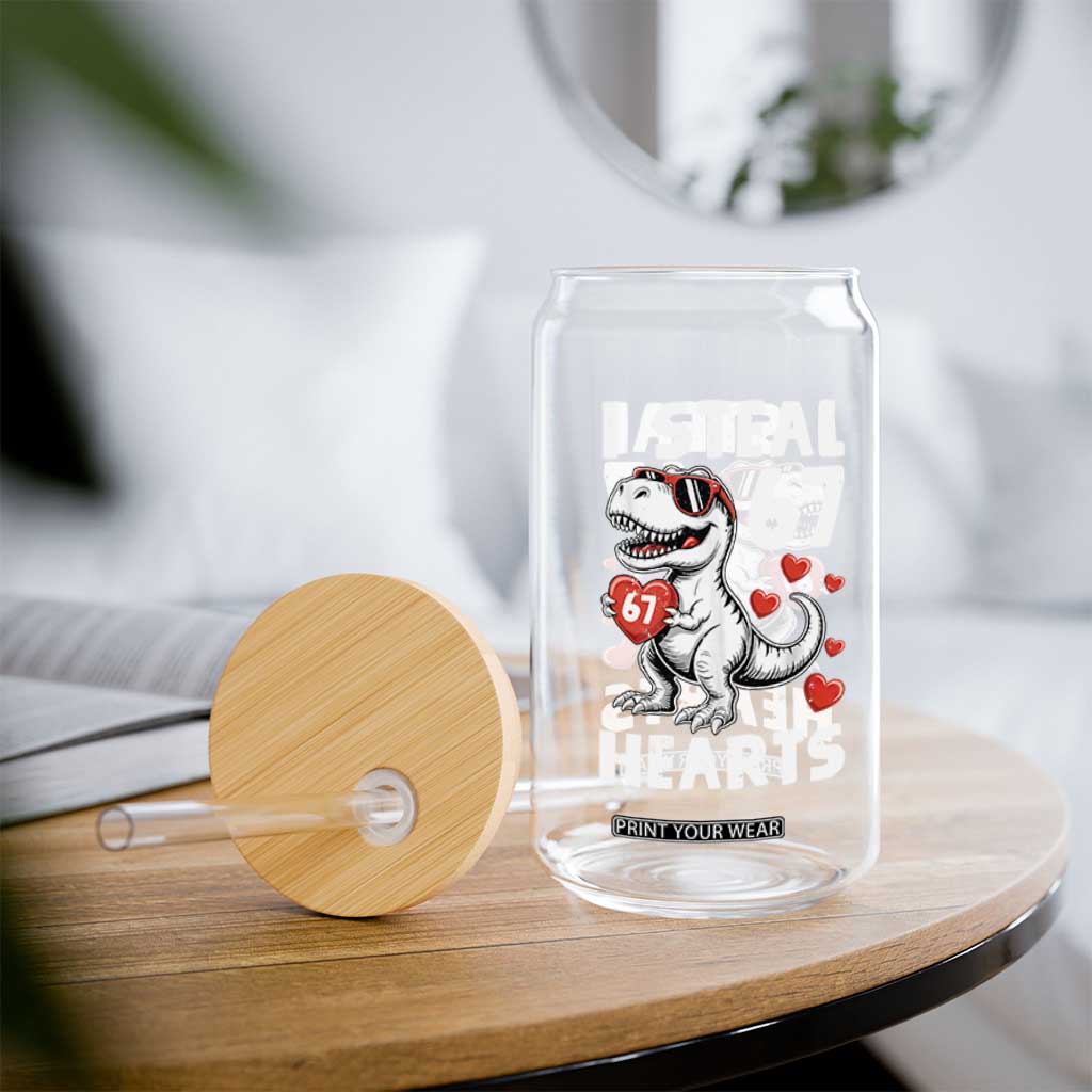 Funny I Steal 67 Hearts Valentines Day Six Seven Meme Glass Can TS11 Print Your Wear
