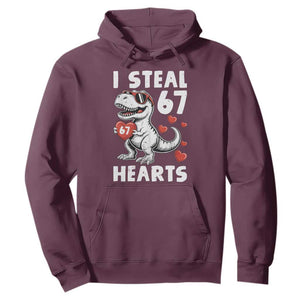 Funny I Steal 67 Hearts Valentines Day Six Seven Meme Hoodie TS11 Maroon Print Your Wear