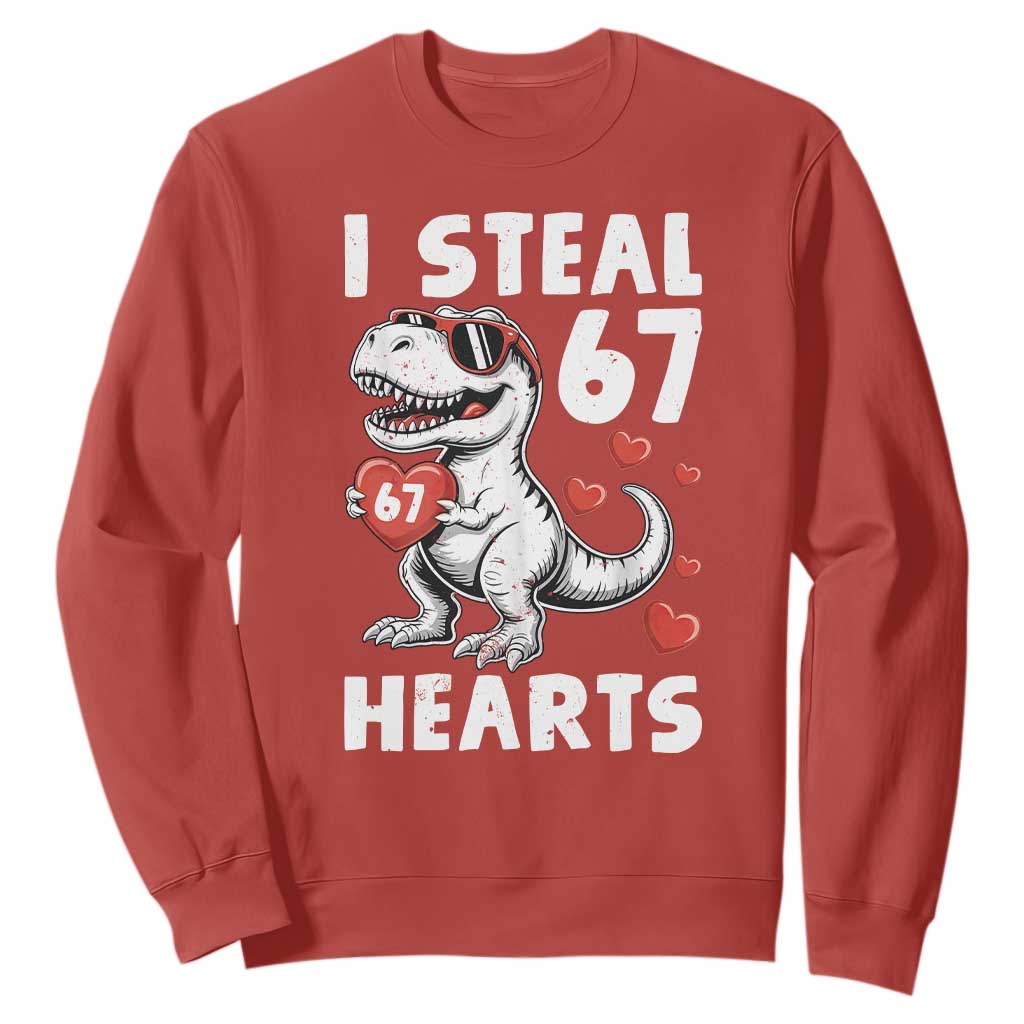 Funny I Steal 67 Hearts Valentines Day Six Seven Meme Sweatshirt TS11 Red Print Your Wear