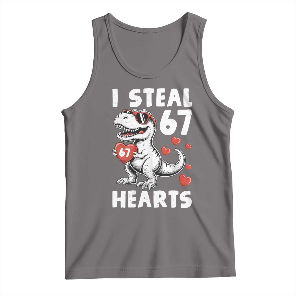 Funny I Steal 67 Hearts Valentines Day Six Seven Meme Tank Top TS11 Deep Heather Print Your Wear