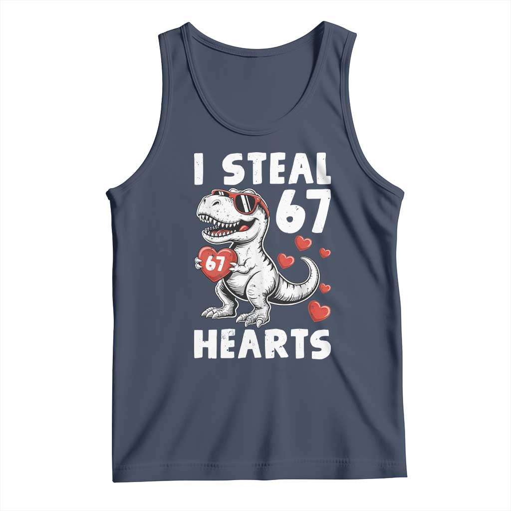 Funny I Steal 67 Hearts Valentines Day Six Seven Meme Tank Top TS11 Navy Print Your Wear