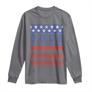 Trump Musk DOGE Long Sleeve Shirt Department Of Government Efficiency Vintage American Flag Stripes TS11 Charcoal Print Your Wear