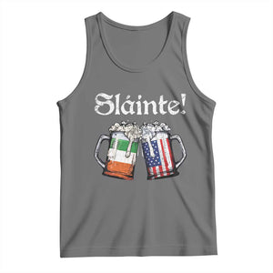 Funny St Patrick's Day Beer Drinking Slainte Tank Top Irish American Beer TS11 Black Heather Print Your Wear