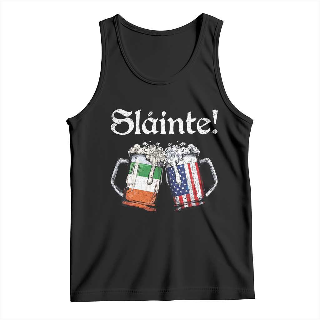 Funny St Patrick's Day Beer Drinking Slainte Tank Top Irish American Beer TS11 Black Print Your Wear