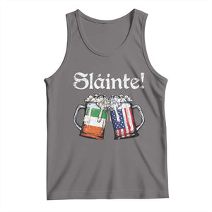 Funny St Patrick's Day Beer Drinking Slainte Tank Top Irish American Beer TS11 Deep Heather Print Your Wear