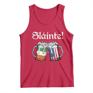 Funny St Patrick's Day Beer Drinking Slainte Tank Top Irish American Beer TS11 Red Print Your Wear