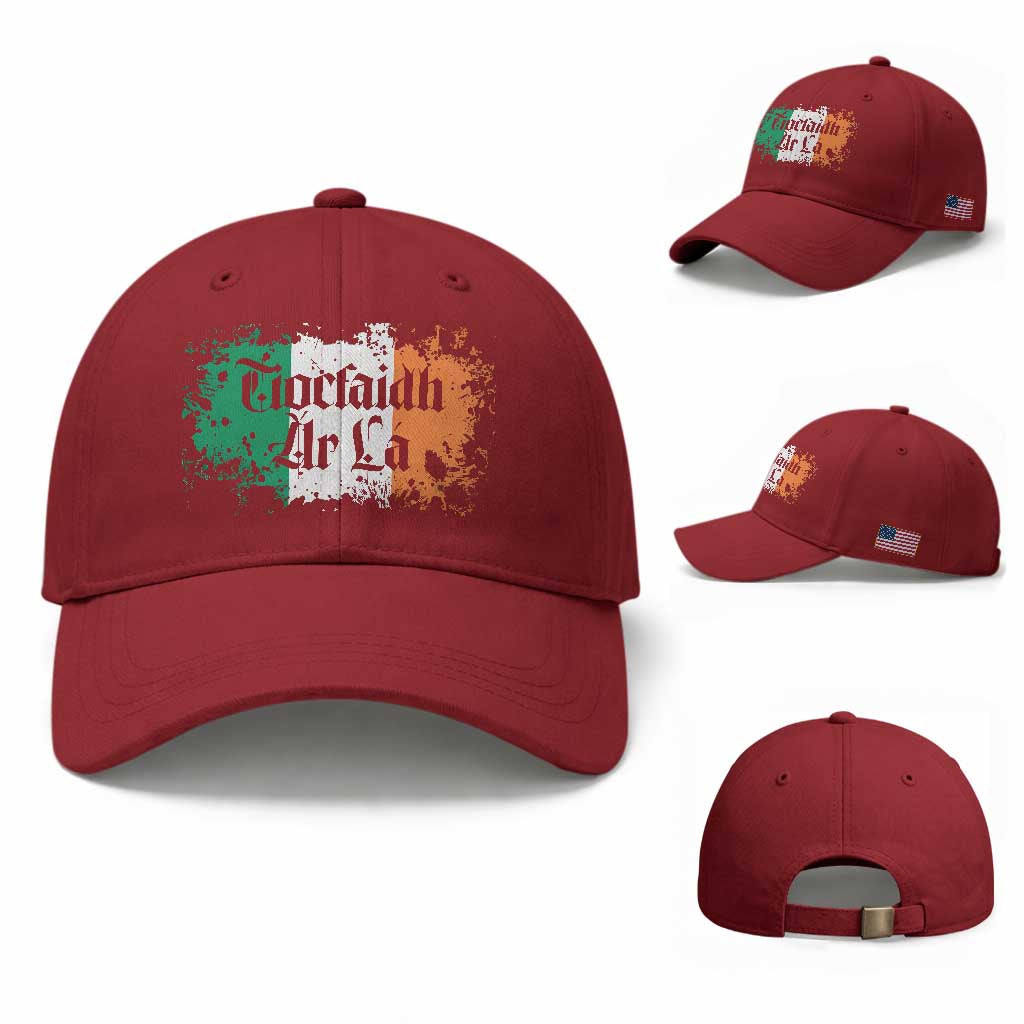 Tiocfaidh Ar La Baseball Cap Vintage Irish Ireland Flag TS11 Baseball Cap Universal Fit Cherry Red Print Your Wear