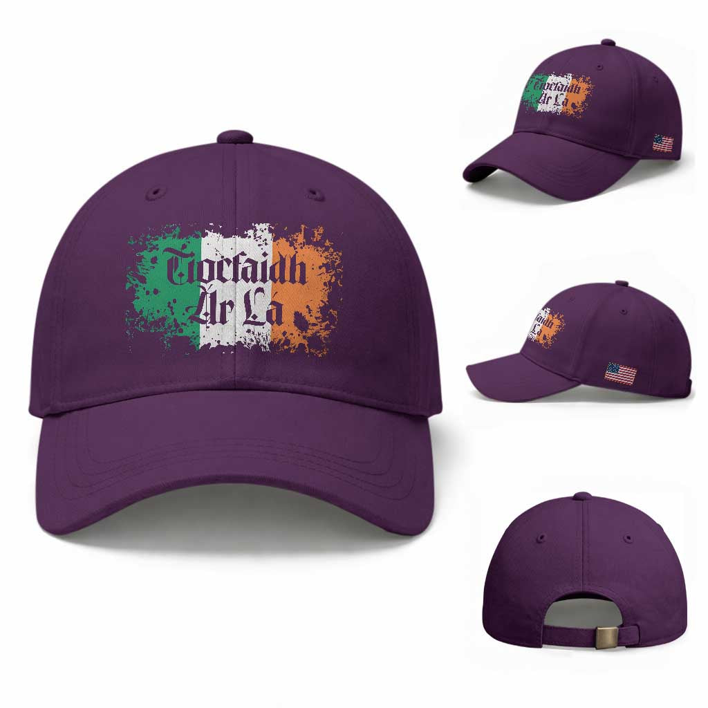 Tiocfaidh Ar La Baseball Cap Vintage Irish Ireland Flag TS11 Baseball Cap Universal Fit Purple Print Your Wear
