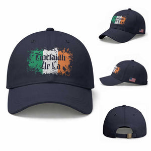 Tiocfaidh Ar La Baseball Cap Vintage Irish Ireland Flag TS11 Baseball Cap Universal Fit Navy Print Your Wear