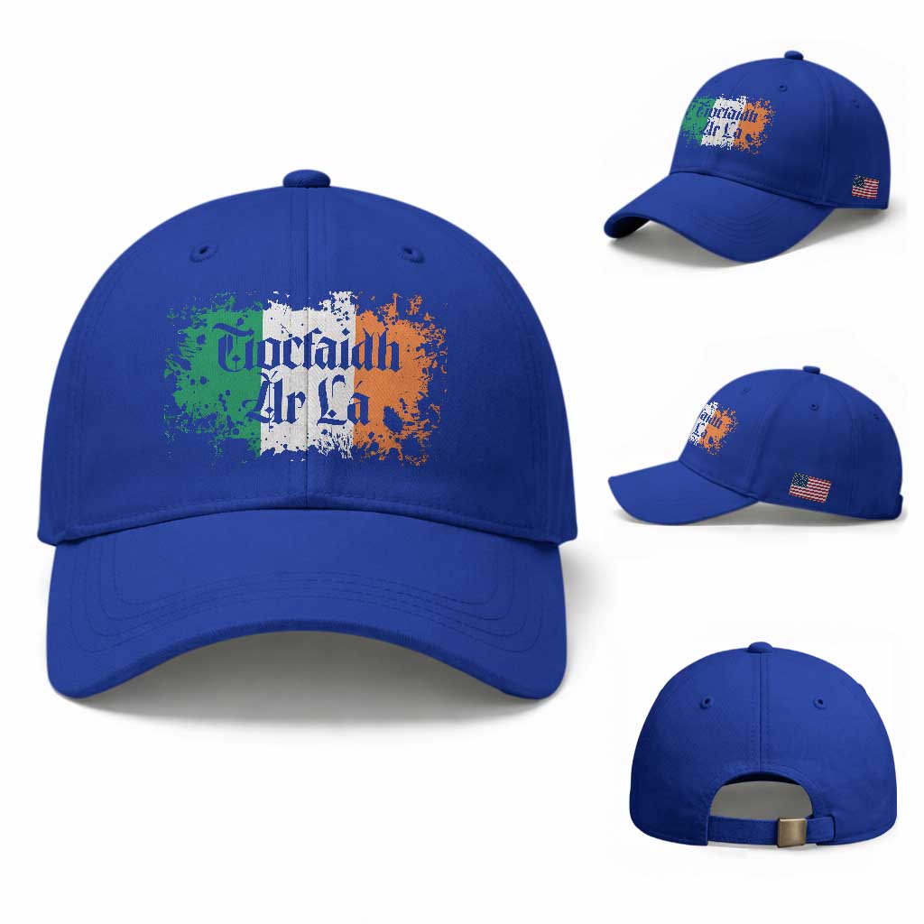 Tiocfaidh Ar La Baseball Cap Vintage Irish Ireland Flag TS11 Baseball Cap Universal Fit Royal Blue Print Your Wear