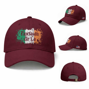 Tiocfaidh Ar La Baseball Cap Vintage Irish Ireland Flag TS11 Baseball Cap Universal Fit Maroon Print Your Wear