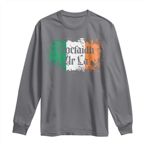 Tiocfaidh Ar La Long Sleeve Shirt Vintage Irish Ireland Flag TS11 Charcoal Print Your Wear