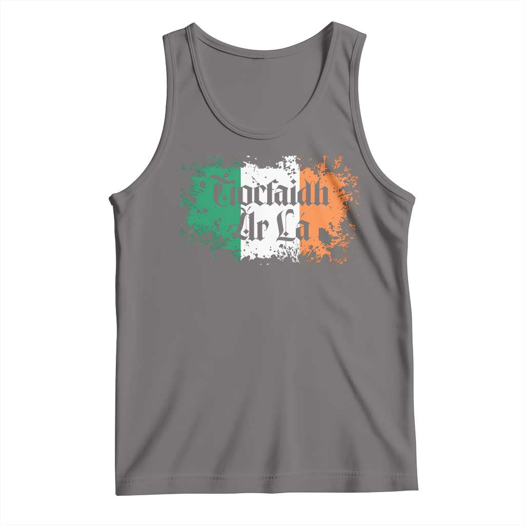 Tiocfaidh Ar La Tank Top Vintage Irish Ireland Flag TS11 Deep Heather Print Your Wear
