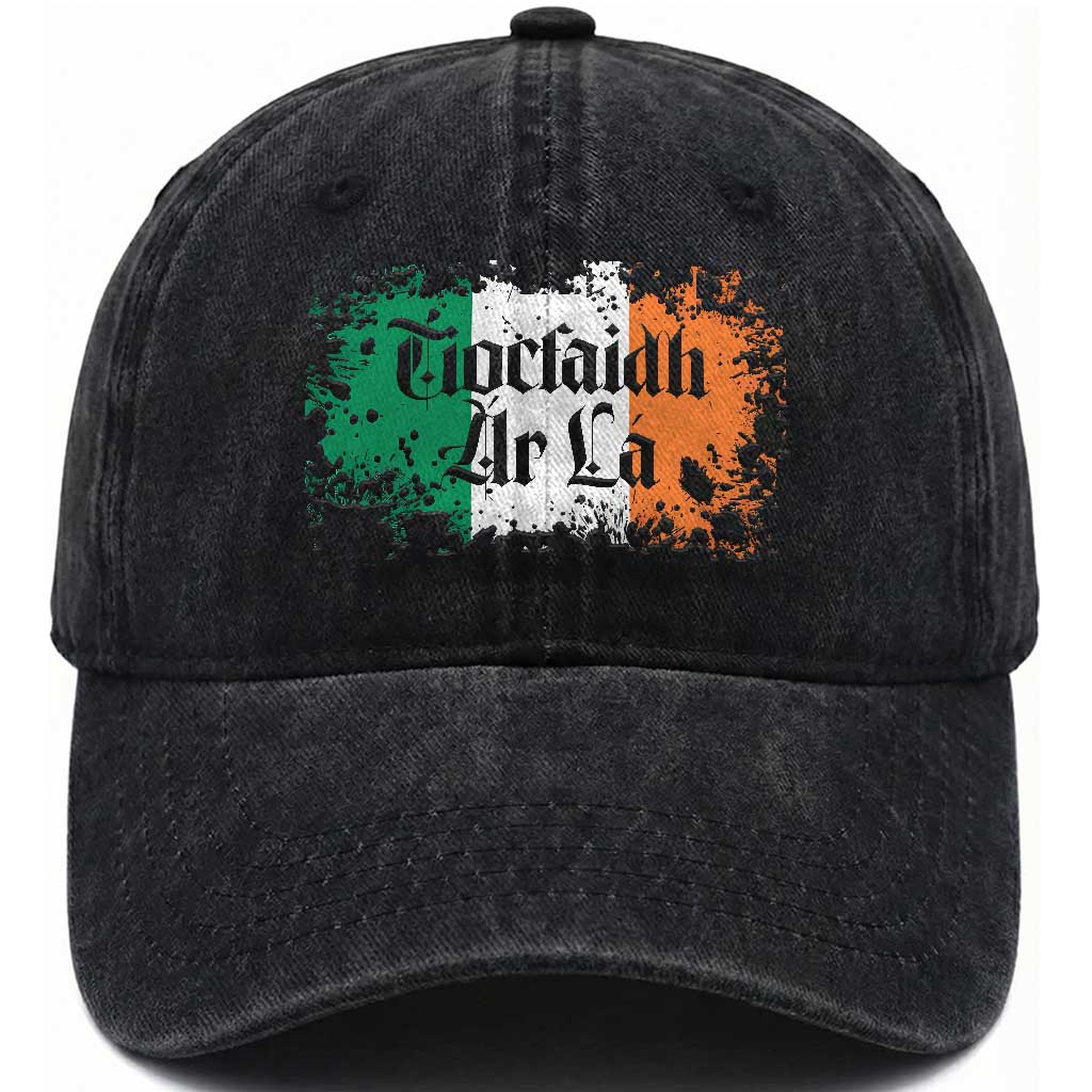Tiocfaidh Ar La Washed Cotton Baseball Cap Vintage Irish Ireland Flag TS11 Print Your Wear