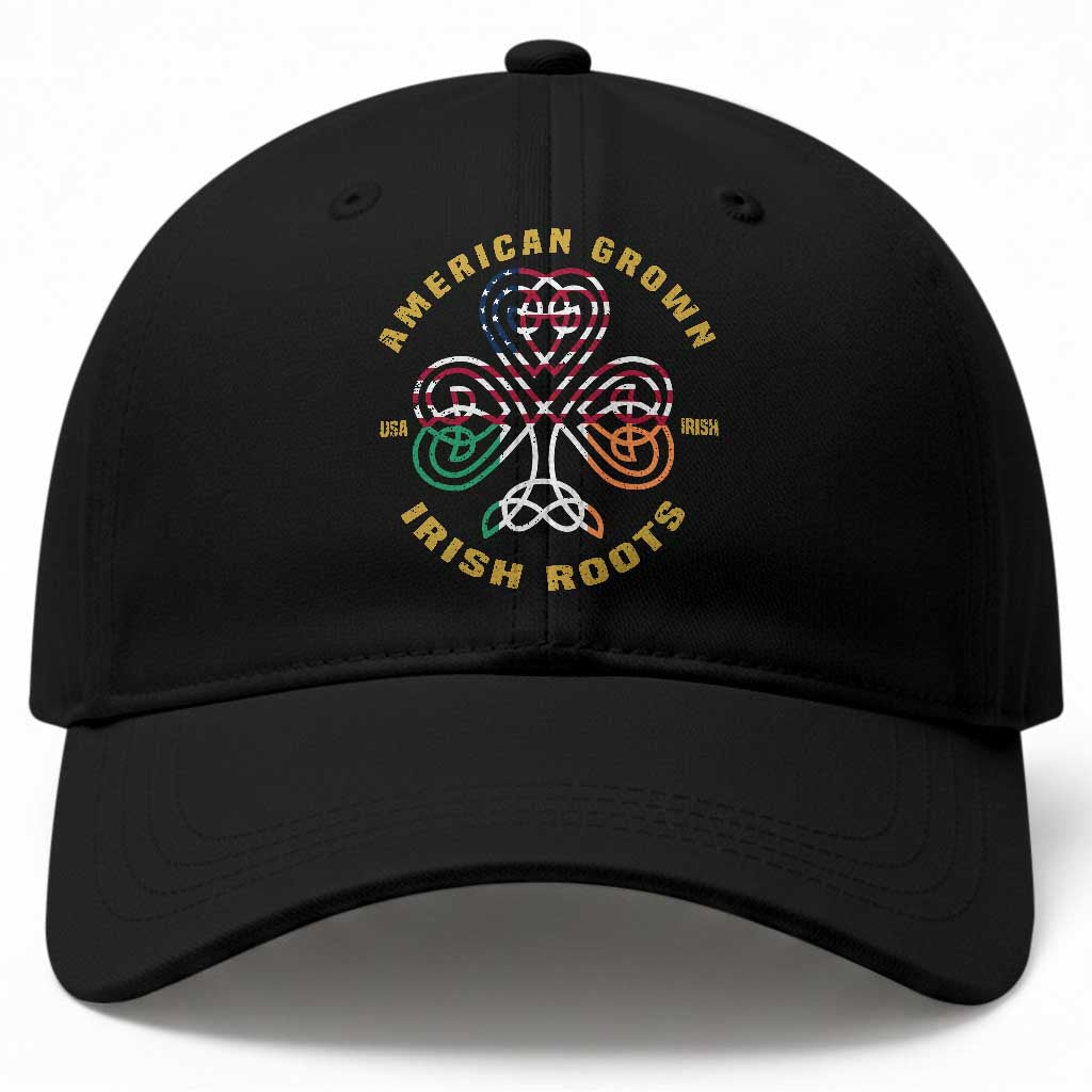 American Grown With Irish Roots Baseball Cap Irish American Shamrock TS11 Print Your Wear