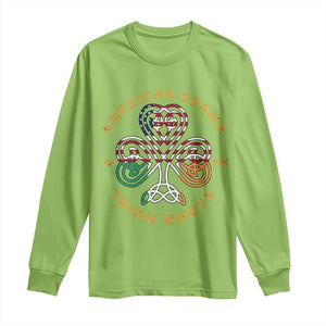 American Grown With Irish Roots Long Sleeve Shirt Irish American Shamrock TS11 Lime Print Your Wear