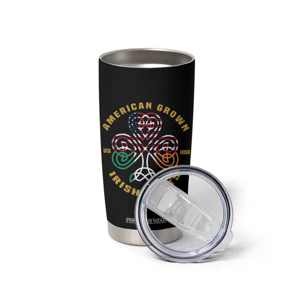 American Grown With Irish Roots Tumbler Cup Irish American Shamrock TS11 Print Your Wear