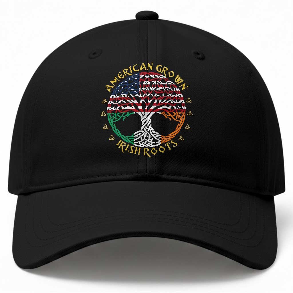 American Grown With Irish Roots Baseball Cap Irish American Tree TS11 Print Your Wear