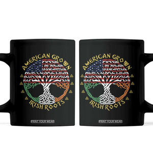 American Grown With Irish Roots Coffee Mug Irish American Tree TS11 Black Print Your Wear