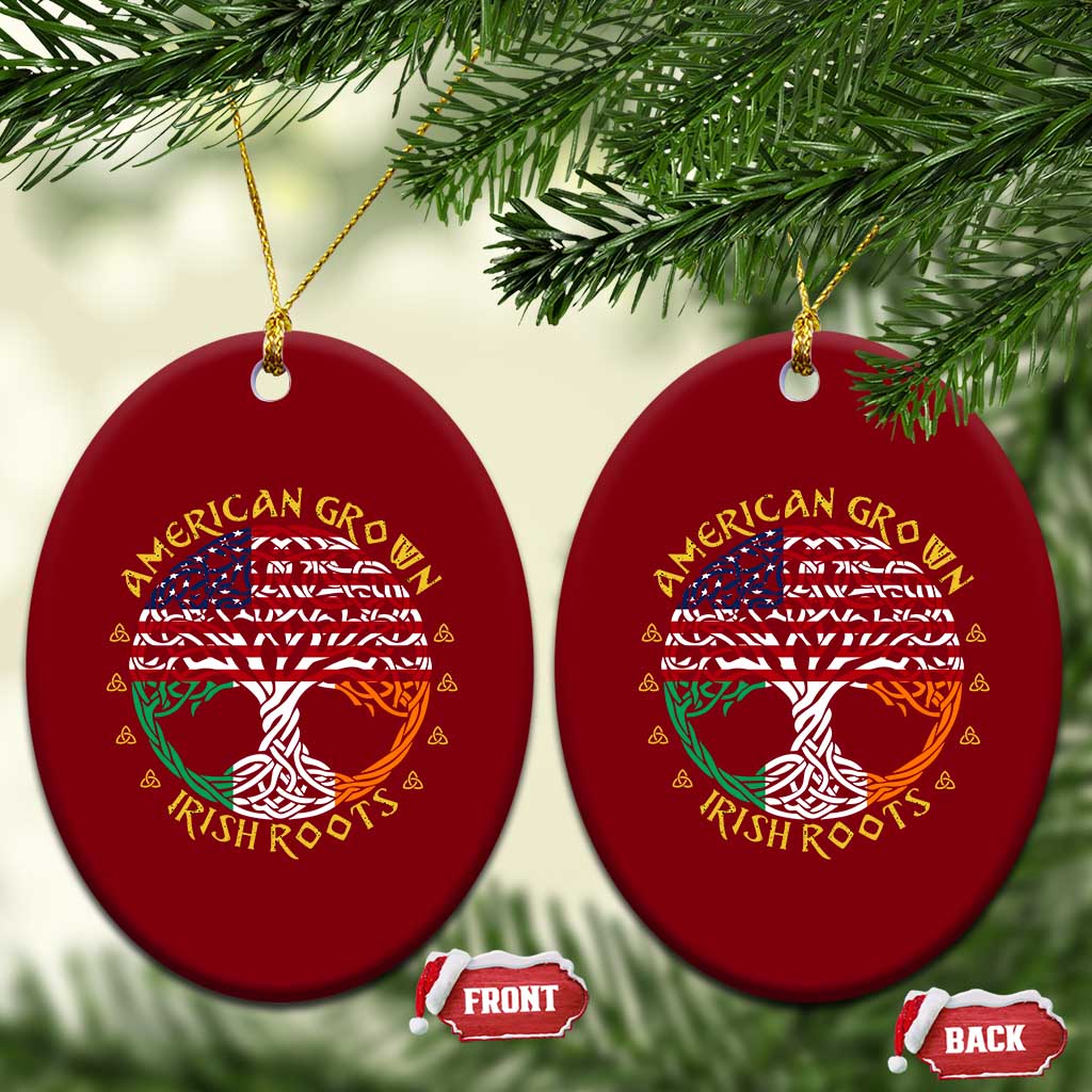 American Grown With Irish Roots Ceramic Ornament Irish American Tree TS11 Print Your Wear
