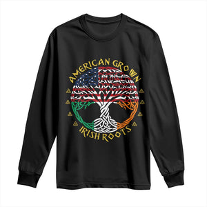 American Grown With Irish Roots Long Sleeve Shirt Irish American Tree TS11 Black Print Your Wear