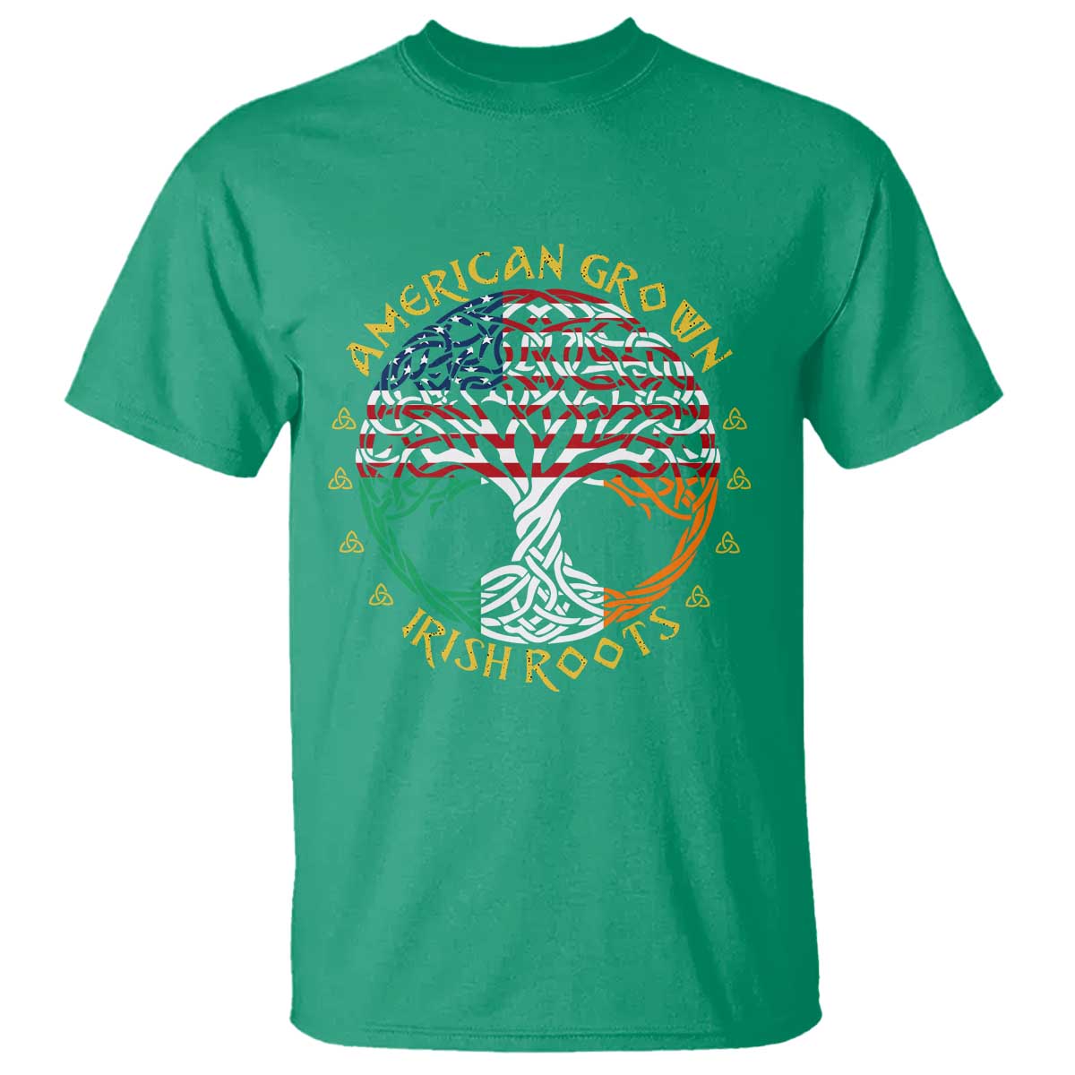 American Grown With Irish Roots T Shirt Irish American Tree TS11 Irish Green Print Your Wear