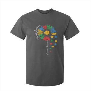 Autism Awareness Celebrate Differences T Shirt For Kid Sunflower Puzzle Pieces TS11 Dark Heather Print Your Wear
