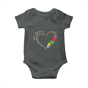 Autism Awareness Accept Understand Love Baby Onesie Love Heart Puzzle Pieces TS11 Dark Heather Print Your Wear
