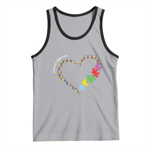 Autism Awareness Celebrate Differences Tank Top Love Heart Puzzle Pieces TS11 Athletic Heather Black Print Your Wear