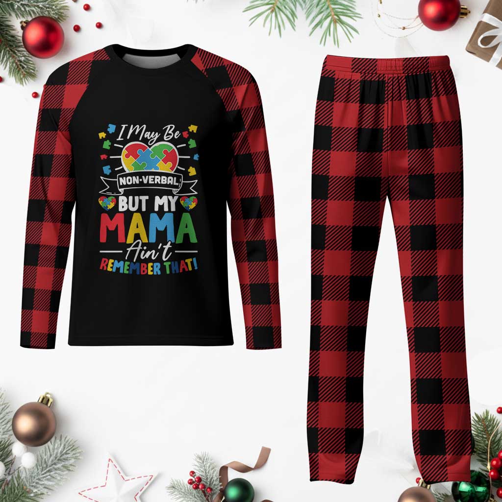 I May Be Non Verbal But My Mama Ain't Remember That Plaid Pajama Set Autism Awareness Mom TS11 Buffalo Plaid Print Your Wear