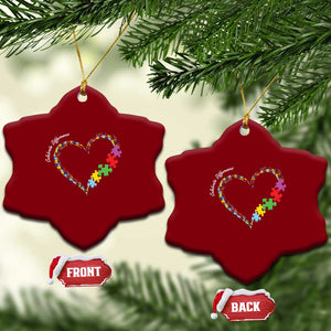 Autism Awareness Celebrate Differences Ceramic Ornament Love Heart Puzzle Pieces TS11 Print Your Wear