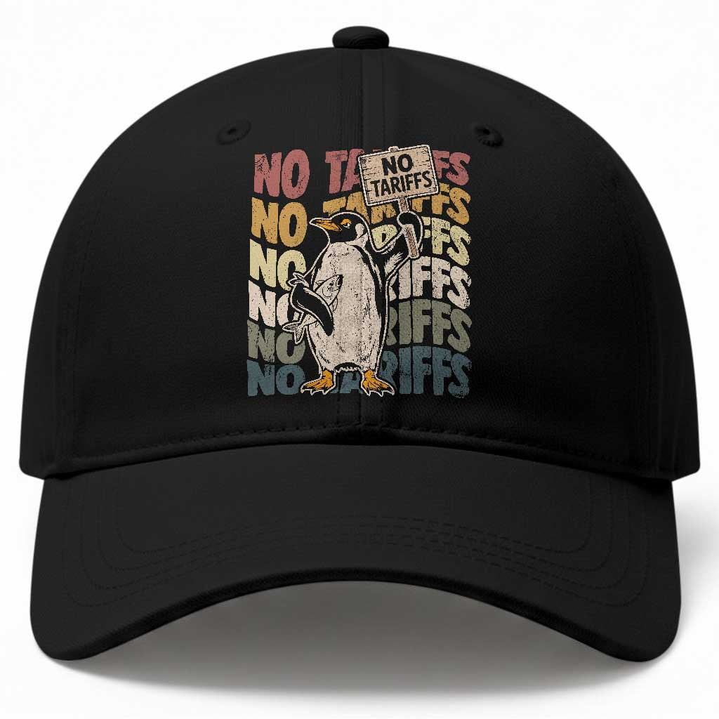 Funny Resist Penguins Baseball Cap No Tariffs On Penguin TS11 Print Your Wear